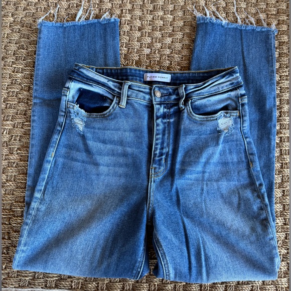 Flying Monkey denim straight leg raw hem  Jeans Sz 29 - Picture 4 of 12